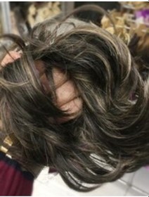 Resim Hafif Işıltılı Lastikli Topuz Modeli Kestane 