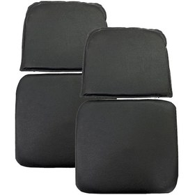 Resim Knsz minder seti 2 li zng&mğr&uslu syh suni deri tel bar sandalyesi oturma ve sırt minderi set 