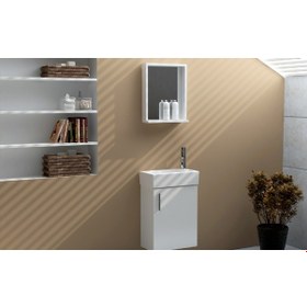 Resim Ece Banyo Slim Smart 45 Cm Banyo Dolabı Seti 22Sss001045E 