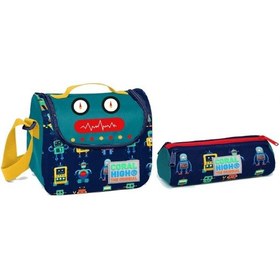 Resim Coral High Lacivert Robot Erkek Çocuk Beslenme Ve Kalemlik Seti 