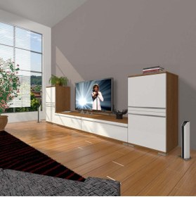 Resim Decoraktiv Eko On2 Mdf Dvd Tv Ünitesi Tv Sehpası - Ceviz - Beyaz 