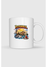 Resim İstanbul Özel Tasarım Baskılı Kupa Bardak Beyaz 