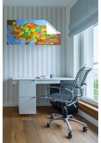 Resim Sanalportavm Renkli Türkiye Haritası Manyetik Yapıştırıcı Gerektirmeyen Duvar Stickerı 118 Cm 56 Cm 
