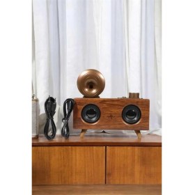Resim Mbb E-Ticaret Bluetooth Hoparlör Ahşap Klasik Retro Gramofon Bluetooth Müzik Kutusu 