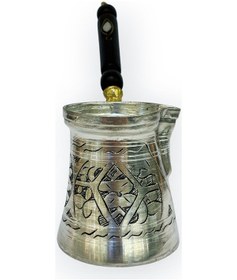 Resim Paşa İşlemeli 4 Kişilik Kalaylı Bakır Cezve 