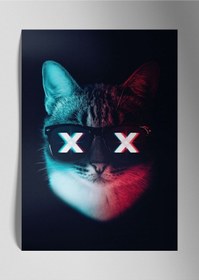 Resim Metal Baskı Parlak Duvar Tablosu - Partycat 