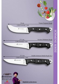 Resim Sürmene Serisi Mutfak Bıçak Seti Et Ekmek Sebze Salata Bıçağı 3 Lü Set Siyah Mft-132 Siyah 