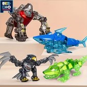 Resim UKBOO Dinozor Alaşımlı Dönüştürülebilir Robot Oyuncak Seti, Paskalya, Cadılar Bayramı, Yılbaşı için İdeal - Dinozor, Köstekler, Orangutan Dahil - Erkek ve Kızlar İçin Eğlenceli Yenilik Hediye Kutusu, Parti Hediyeleri ve Dekorasyonlar 