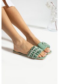 Resim Glenz Kadın Önü Açık Yandan Taşlı Terlik Ts1163 001 