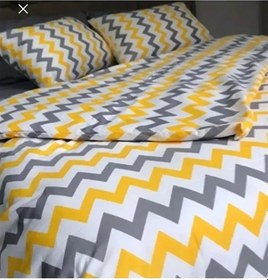 Resim More Home Yorgan Kılıfı Çift Kişilik Zikzaklı Sarı Gri Sarı - Antrasit 