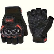 Resim Tongdashop Suomy Kırmızı Xl Motosiklet Eldiveni Nefes Alabilir Yarım Parmak Kaymaz Tutuş 