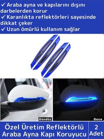 Resim Özel Üretim Yüksek Kaliteli Oto Araç Otomobil Ayna Kapı Koruyucu Reflektörlü Şerit 2 Adet 
