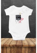 Resim Tbt Özel Tasarım Bebek Zıbın Pamuklu Çıtçıtlı Body Beyaz 