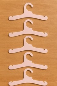 Resim AHŞAP ÇOCUK ASKISI PEMBE RENK 5'Lİ 
