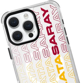 Resim Galatasaray Dikey Metin Şeffaf Magsefe Telefon Kılıfı - iPhone 15 Pro 