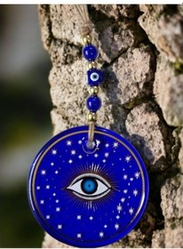 Resim Mavi Yıldız İşlemeli Göz Model Duvar Süsü Nazar Boncuklu Duvar De 