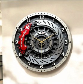 Resim Fren Disk Araba Tamirci Renkli Baskı Desenli Sayılı Hediyelik Ahşap Sessiz Tablo Duvar Saati 147 Renkli 