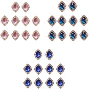 Resim 30PCS Dıy Düz Geri Düğmeler Düğün Takı Yapma Düğmesi Sızıntıları Koyu Mavi (Yurt Dışından) 