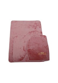 Resim Bonny Home Unicolor Düz Pembe 3lü Banyo Paspası Halısı Seti Kaymaz Pembe 