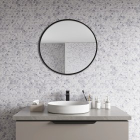 Resim Tuqco 1 Inch Hexagon Carrara Mermer Mozaik Eskitme Fileli Doğaltaş, Backsplash 