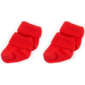 Resim Novibaby 2'li Bambu Bebek Çorap I Rudy I 0 6 Ay I Kırmızı Yenidoğan Bebek Çorabı Çok Renkli 