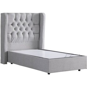 Resim Setaymobilya Baza, Riga Tek Kişilik Baza + Başlık Seti, Açık Gri 