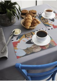 Resim Dekoratif Baskılı Keçe Amerikan Servisi, Supla 2'Li Servis Takım -377 Çok Renkli 