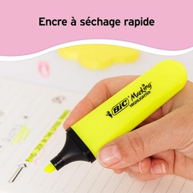 Resim BIC Marking Flat Higlighter Fosforlu Kalem 12'li Kutu, Sarı Fosforlu Kalem, Su Bazlı, Hızlı Kuruyan Mürekkep 