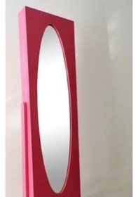 Resim Ayna Takı Dolabı Boy Ayna Kayın Md Parlak PEMBE Lake Boya Natüre Klasik Mobilya El Yapım Ahşap 