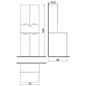 Resim Denko Vento 70 Cm Mdf Çamaşır Makinesi Banyo Dolabı Takımı Çok Renkli 