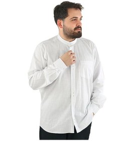 Resim İkranur Hac Ve Umre İçin Gömlek Nakışlı Uzun Kollu Beyaz Hakim Yaka %100 Pamuk Ensar Çok Renkli 