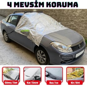 Resim ŞüsCarOto Aksesuar Her Araca Uygun Ön ve Yan Cam Brandası Aynalara Geçme Çadır Araç Camı Buzlanma Önleyici ve Koruyucu Branda Cam Üstü Kar Örtüsü Buz Brandası Güneş Önleyici Su Geçirmez 