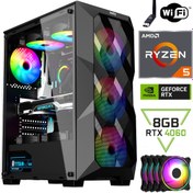 Resim IZOLY RX59 Ryzen 5 5500 16GB 512GB M.2 NVMe SSD RTX 4060 GDDR6 8GB Oyuncu Masaüstü Bilgisayarı 