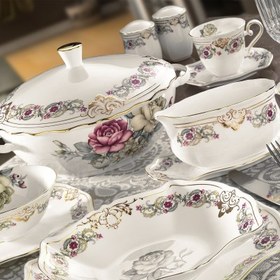 Resim Aryıldız Royal Queen Scarlett Por 83 Parça Yemek Takımı 60004 