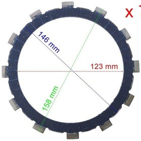 Resim Cf Moto Nk400-650 Debriyaj Balatası 7 Li 12t 123-146-158 Mm A Kalite 