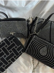 Resim Lovelystore Taşlı Kadın Abiye Çanta Kısa Ve Uzun Askılı Gümüş 