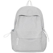 Resim Luckydog Kadın Ekose Okul Çantası Ortaokul Öğrencisi Hafif Sırt Çantası Gri Gri 