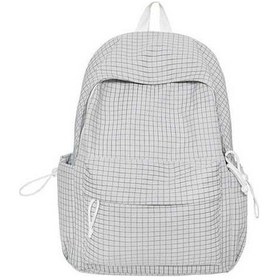 Resim Luckydog Kadın Ekose Okul Çantası Ortaokul Öğrencisi Hafif Sırt Çantası Gri Gri 