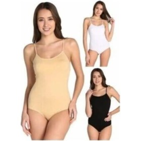 Resim Tutku Kadın Ip Askılı Likralı Kancalı Çıtçıtlı Body 3'lü Paket Zıbın Siyah 