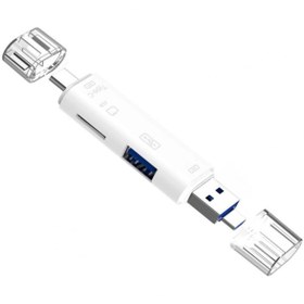 Resim shaza 5in1 Telefon Ve Bilgisayar Usb Type C Micro Kart Okuyucu Otg Beyaz 