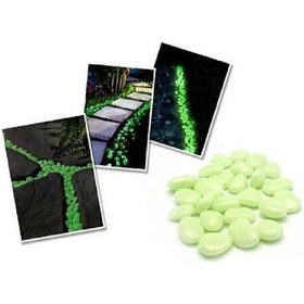 Resim Fosforlu Çakıl Taşları (50 Adet) Yeşil 