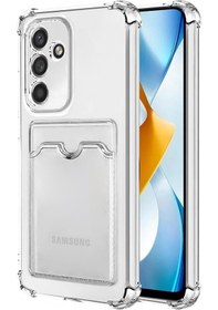 Resim Kvy Samsung Galaxy Uyumlu S23 Fe Kamera Korumalı Kartlıklı Setra Şeffaf Silikon Kılıf 