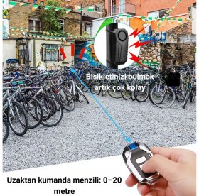 Resim Multizone Motosiklet Bisiklet Alarmı Kablosuz Uzaktan Kumandalı Su Geçirmez Titreşim Sensörlü 