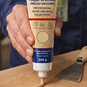 Resim Badem10 Ahşap Parke Duvar Tamir Macunu Naturel Mobilya Dolgu Çatlak Giderici 200 Gr Kullanıma Hazır 