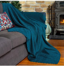 Resim Jakarlı Şönil Koltuk Örtüsü Çekyat Örtüsü Koltuk Şalı 110x175 2 Ad. Kaymaz Turkuaz Turkuaz 