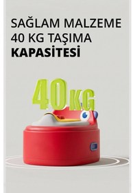 Resim Wellgro Dino 2'si 1 Arada Bebek Lazımlık ve Tuvalet Adaptörü - Kırmızı 
