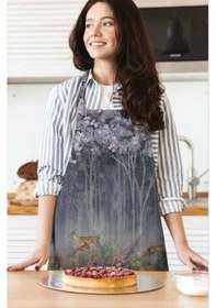 Resim Adawall Red Mini Flowers And Gazels Mutfak Önlüğü 