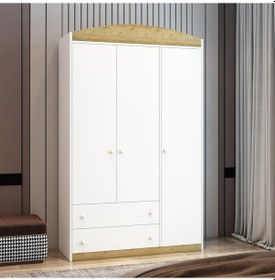 Resim AfilliBebek Afilli Lucia 3 Kapaklı 2 Çekemeceli Tamamı Mdflam Gardrop 