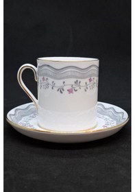 Resim Tuscan Fine English Bone China Vintage Kahve Fincanı 2 Parça 80 Ml Gri-beyaz 