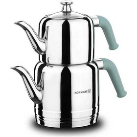 Resim Korkmaz A189-03 Riva Çaydanlık Takımı - Turkuaz 